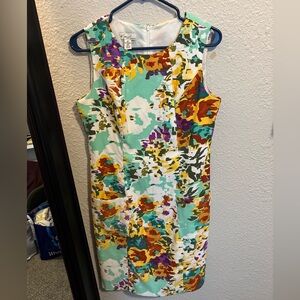 Kim Rogers Size 10 Multicolor Floral Midi Dress